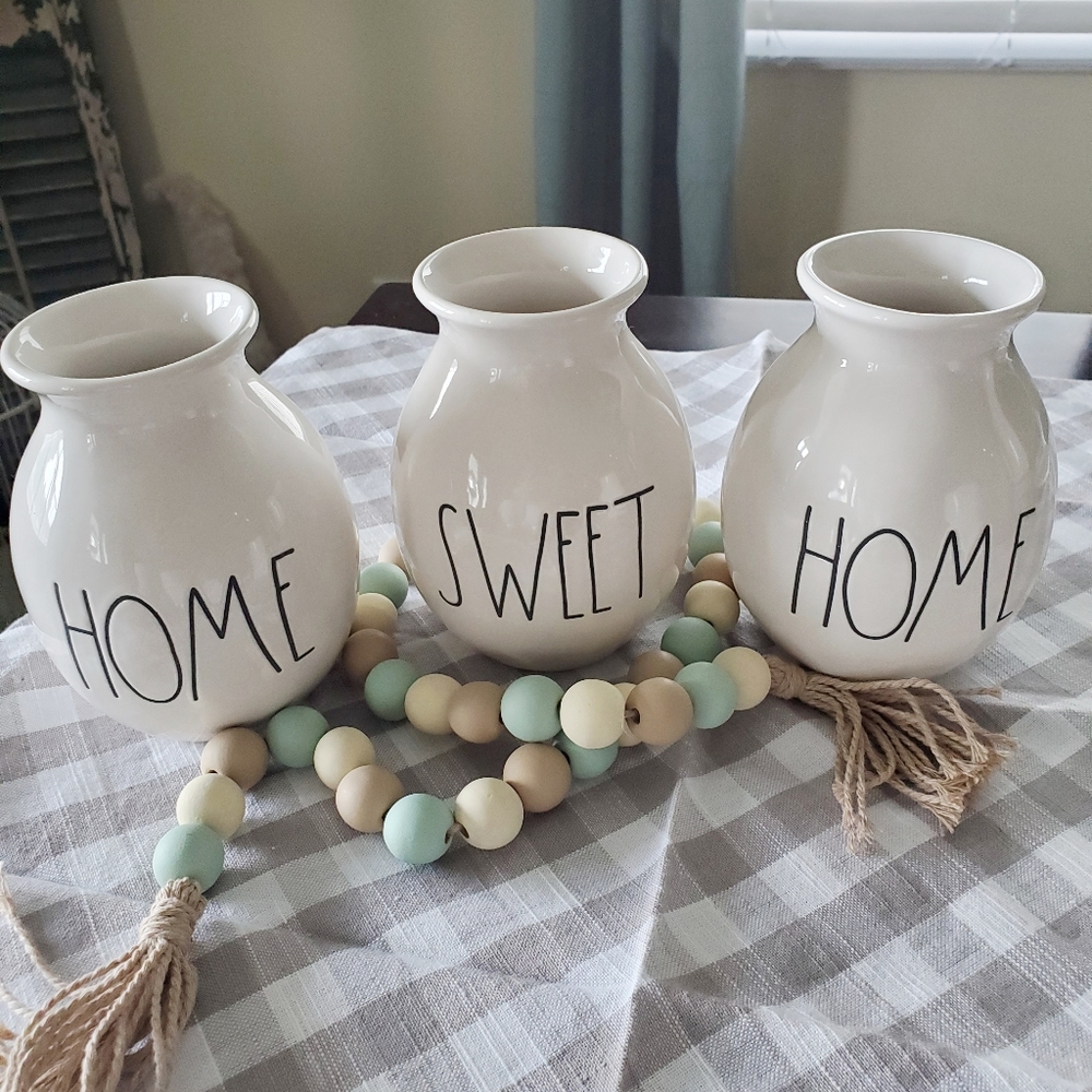 RAE DUNN 3 vases HOME SWEET HOME (Set)